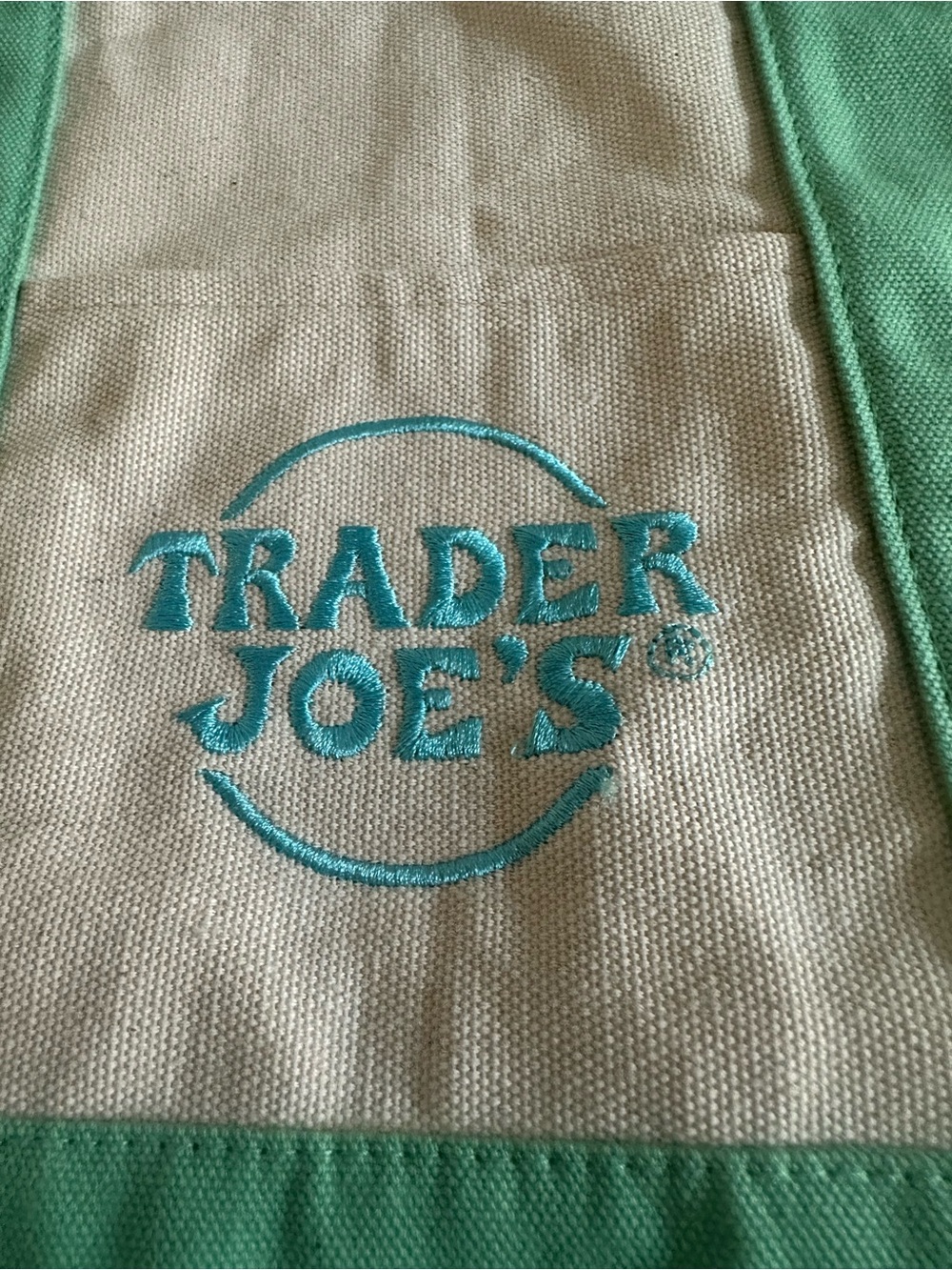 Trader Joe's Mint Canvas Tote Bag - Picture 2 of 5